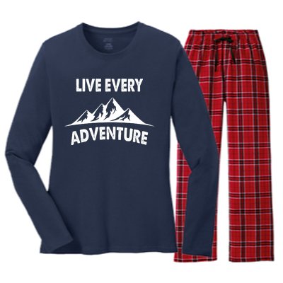 Live Every Adventure Women's Long Sleeve Flannel Pajama Set 