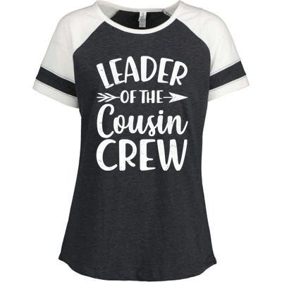 Leader Of The Cousin Crew Matching Family shirts Enza Ladies Jersey Colorblock Tee