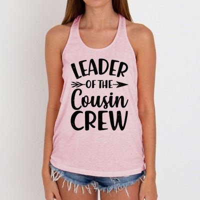 Leader Of The Cousin Crew Matching Family shirts Women's Knotted Racerback Tank