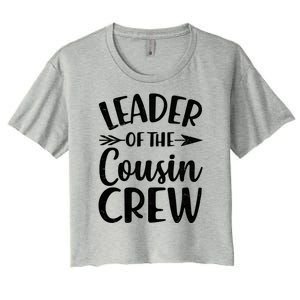 Leader Of The Cousin Crew Matching Family shirts Women's Crop Top Tee