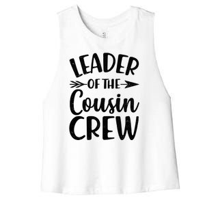 Leader Of The Cousin Crew Matching Family shirts Women's Racerback Cropped Tank