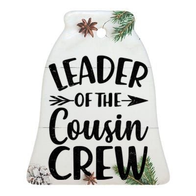 Leader Of The Cousin Crew Matching Family shirts Ceramic Bell Ornament