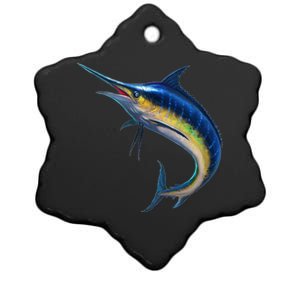 Leaping Blue Marlin Ceramic Star Ornament