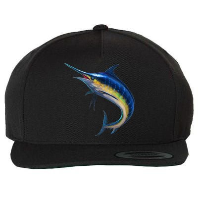 Leaping Blue Marlin Wool Snapback Cap