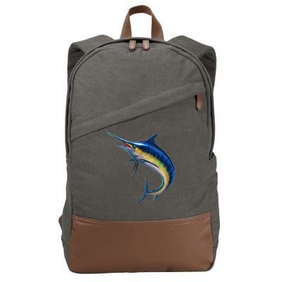 Leaping Blue Marlin Cotton Canvas Backpack