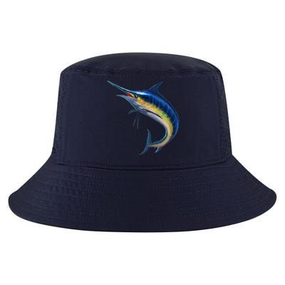 Leaping Blue Marlin Cool Comfort Performance Bucket Hat