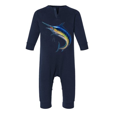 Leaping Blue Marlin Infant Fleece One Piece