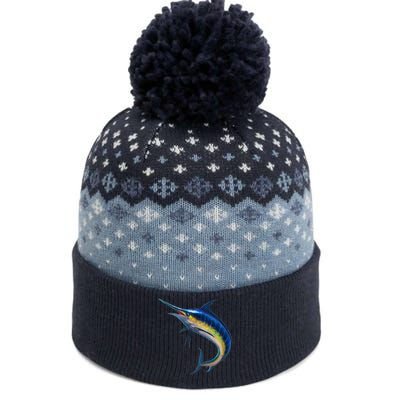 Leaping Blue Marlin The Baniff Cuffed Pom Beanie