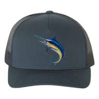 Leaping Blue Marlin Yupoong Adult 5-Panel Trucker Hat