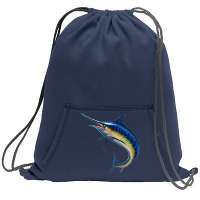 Leaping Blue Marlin Sweatshirt Cinch Pack Bag