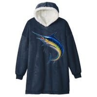 Leaping Blue Marlin Hooded Wearable Blanket