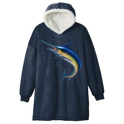 Leaping Blue Marlin Hooded Wearable Blanket