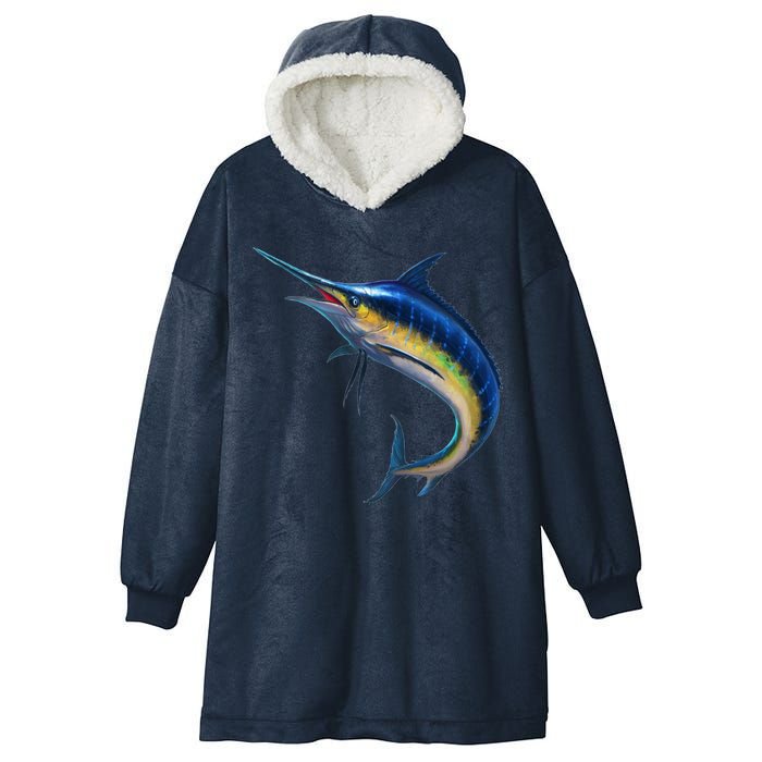 Leaping Blue Marlin Hooded Wearable Blanket