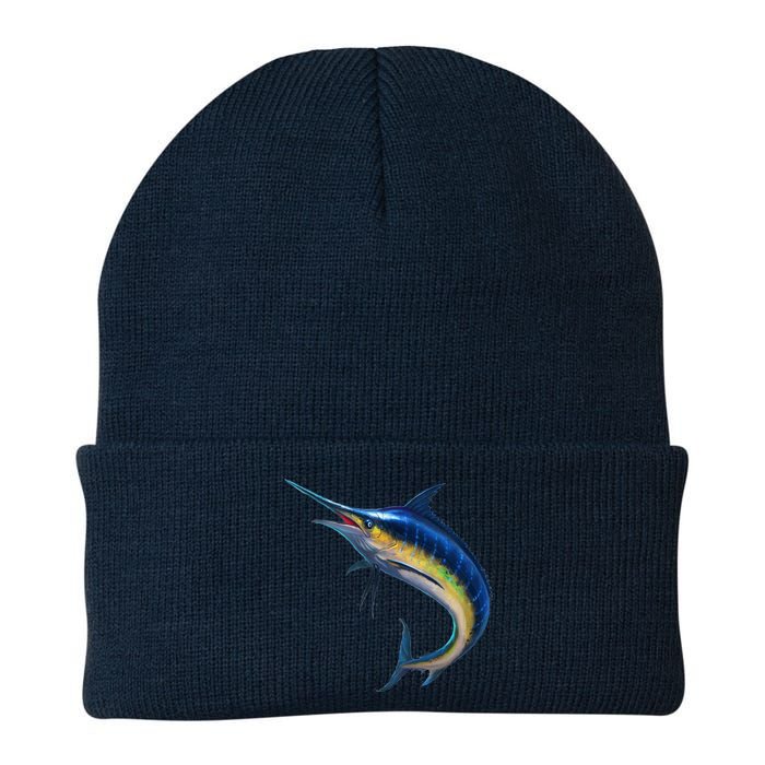 Leaping Blue Marlin Knit Cap Winter Beanie