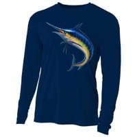 Leaping Blue Marlin Cooling Performance Long Sleeve Crew