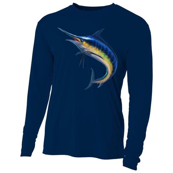 Leaping Blue Marlin Cooling Performance Long Sleeve Crew