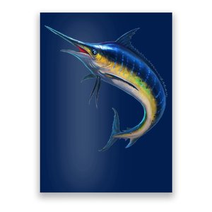 Leaping Blue Marlin Poster