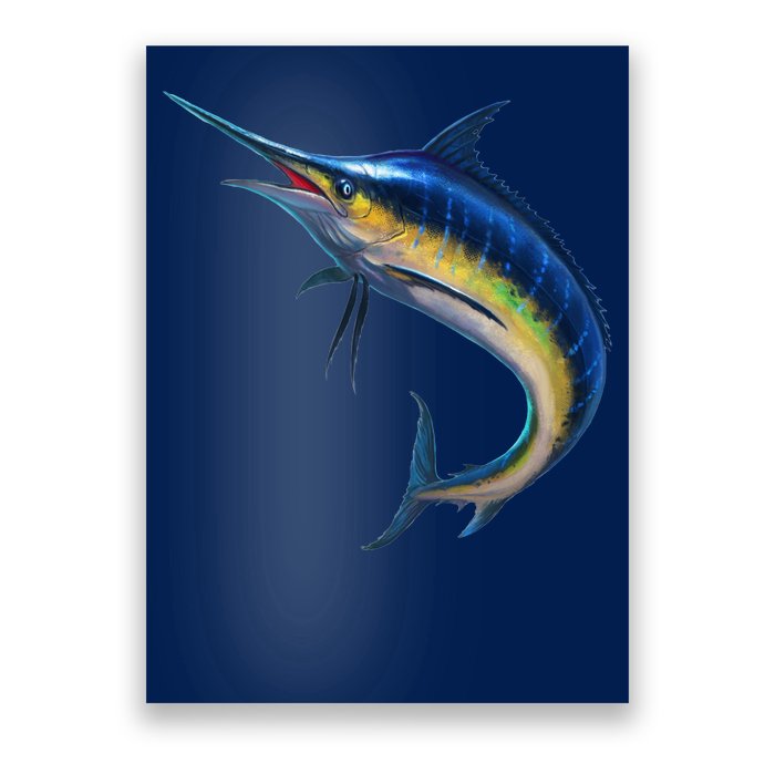 Leaping Blue Marlin Poster