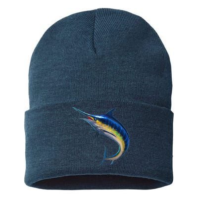 Leaping Blue Marlin Sustainable Knit Beanie