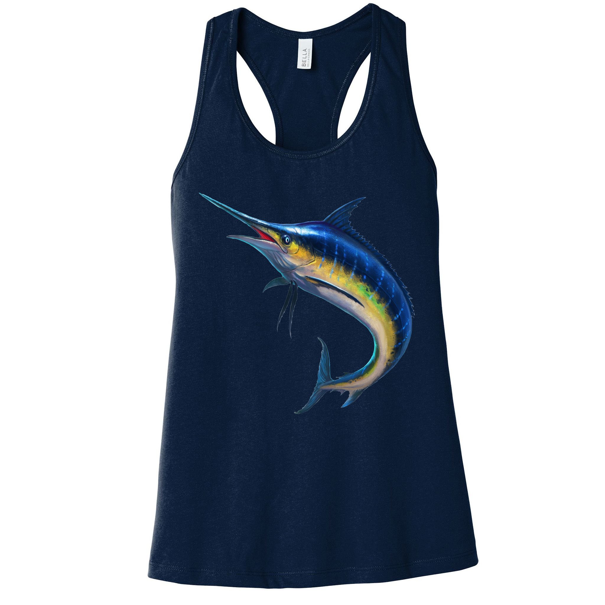 Leaping Blue Marlin Womens Tank Top