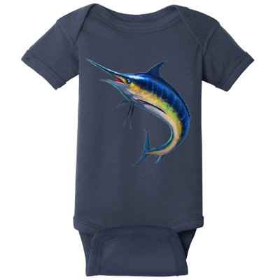 Leaping Blue Marlin Baby Bodysuit