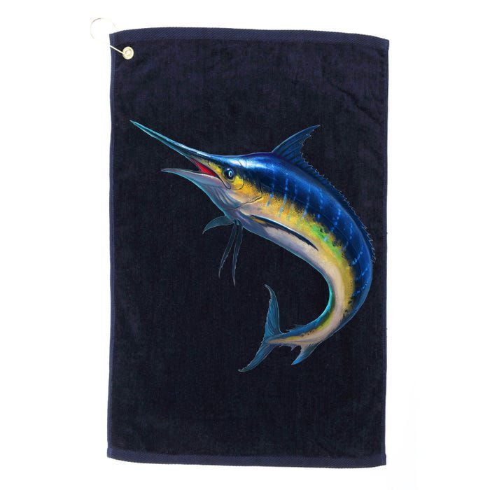 Leaping Blue Marlin Platinum Collection Golf Towel