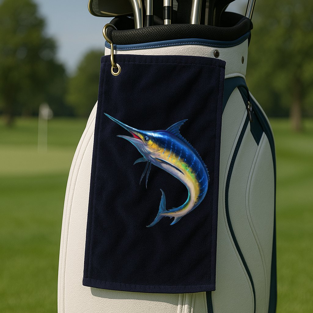 Leaping Blue Marlin Golf Towel
