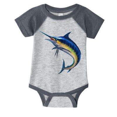 Leaping Blue Marlin Infant Baby Jersey Bodysuit