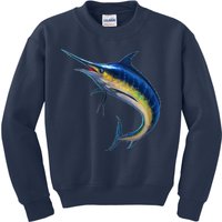 Leaping Blue Marlin Kids Sweatshirt