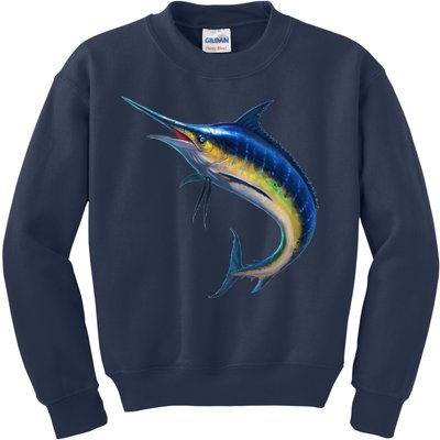 Leaping Blue Marlin Kids Sweatshirt