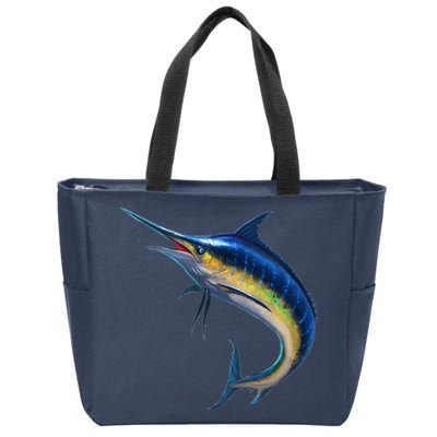 Leaping Blue Marlin Zip Tote Bag