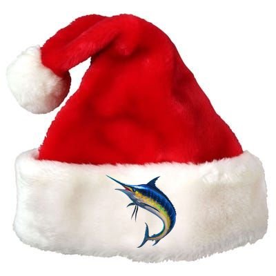 Leaping Blue Marlin Premium Christmas Santa Hat