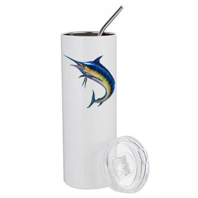 Leaping Blue Marlin Stainless Steel Tumbler