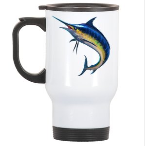 Leaping Blue Marlin Stainless Steel Travel Mug