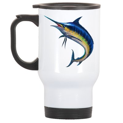 Leaping Blue Marlin Stainless Steel Travel Mug