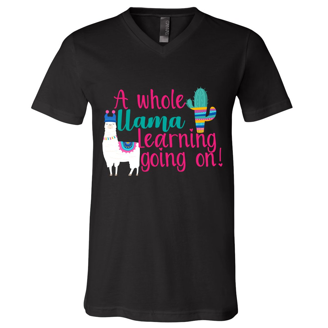 Learning Llama V-Neck T-Shirt