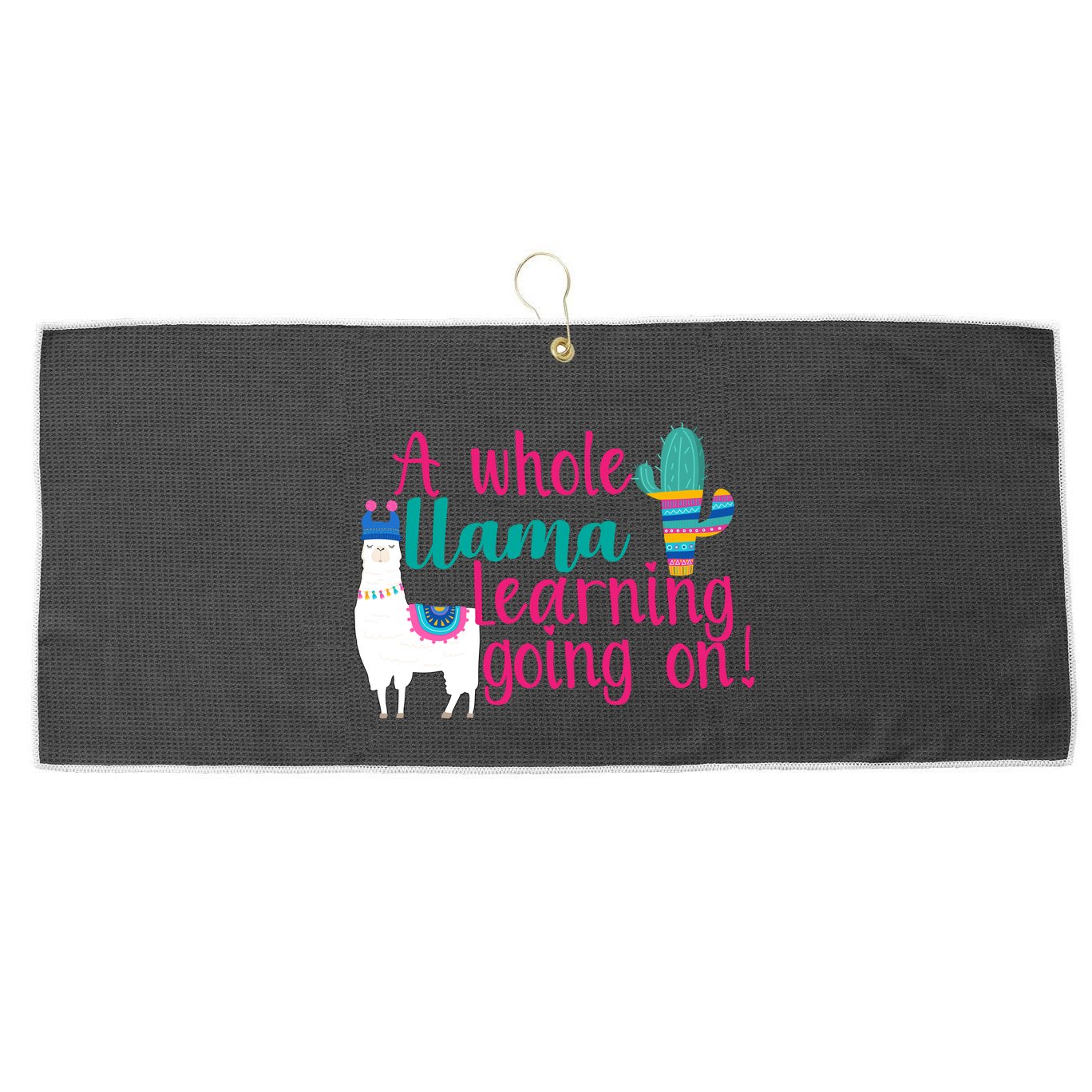 Learning Llama Large Microfiber Waffle Golf Towel