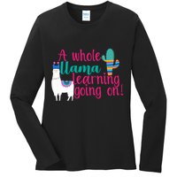 Learning Llama Ladies Long Sleeve Shirt