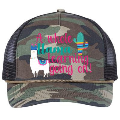 Learning Llama Retro Rope Trucker Hat Cap