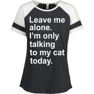 Leave Me Alone Talking To Cat Enza Ladies Jersey Colorblock Tee