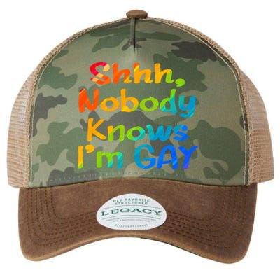 Lgbtq+ Equality Bisexual Lesbian Shh Nobody Knows Im Gay Gift Legacy Tie Dye Trucker Hat