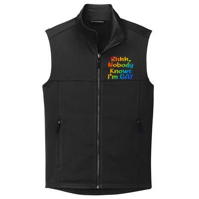 Lgbtq+ Equality Bisexual Lesbian Shh Nobody Knows Im Gay Gift Collective Smooth Fleece Vest