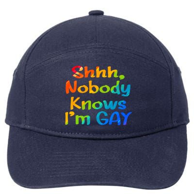 Lgbtq+ Equality Bisexual Lesbian Shh Nobody Knows Im Gay Gift 7-Panel Snapback Hat