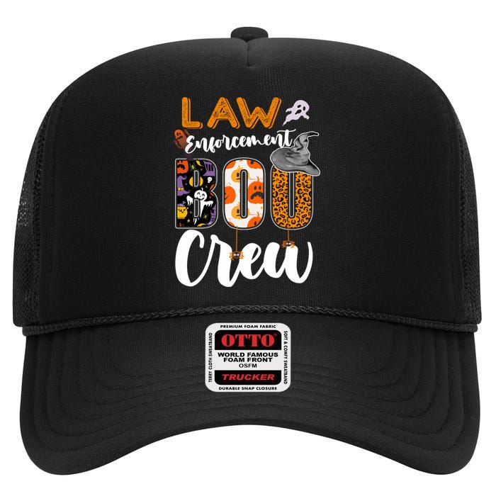 Law Enforcement Boo Crew Halloween Matching Officer Sweat High Crown Mesh Back Trucker Hat