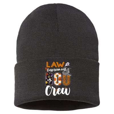 Law Enforcement Boo Crew Halloween Matching Officer Sweat Sustainable Knit Beanie