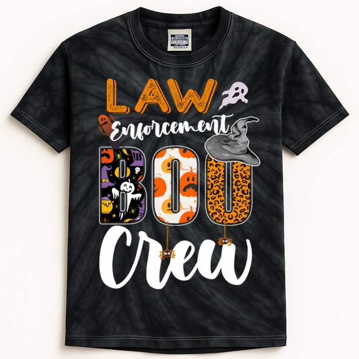 Law Enforcement Boo Crew Halloween Matching Officer Sweat Kids Tie-Dye T-Shirt