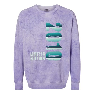 Limited Edition Birthday Made In 2010 Funny Gift Colorblast Crewneck Sweatshirt