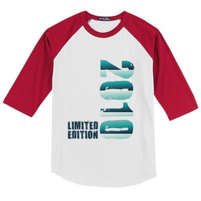 Limited Edition Birthday Made In 2010 Funny Gift Kids Colorblock Raglan Jersey