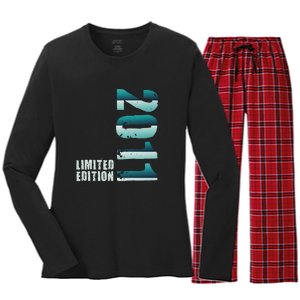 Limited Edition Birthday Made In 2011 Funny Gift Women's Long Sleeve Flannel Pajama Set 