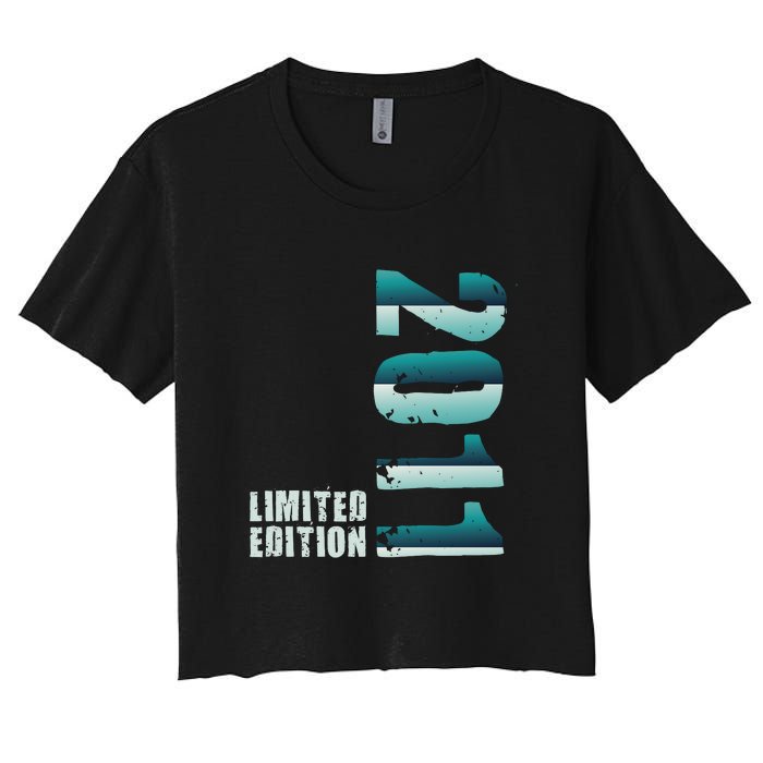 Limited Edition Birthday Made In 2011 Funny Gift Women's Crop Top Tee